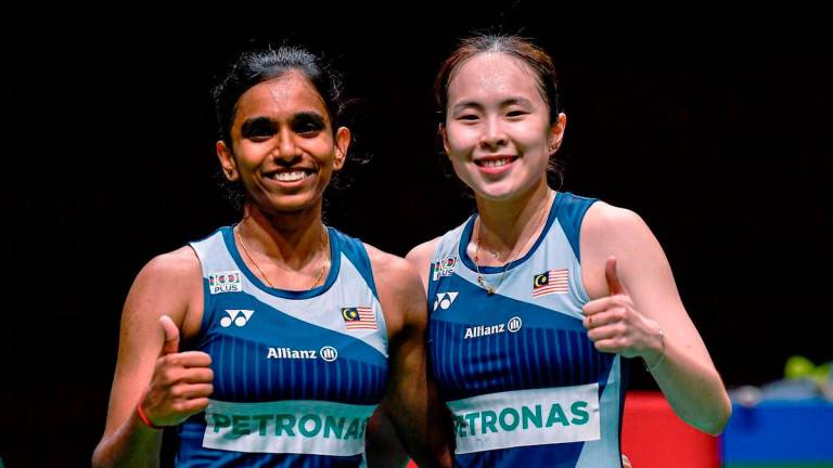 National women’s badminton doubles, Pearly Tan (R) and M. Thinaah. - BERNAMApix