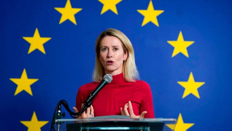 European Union High Representative for Foreign Affairs and Vice President of the European Commission Kaja Kallas holds a press conference ahead of United Nations General Assembly at the UN headquarters in New York City on September 22, 2025. - AFPPIX