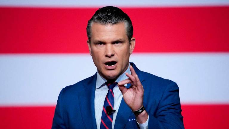 FILE PHOTO: U.S. Secretary of Defense Pete Hegseth speaks to senior military leaders at Marine Corps Base Quantico, in Quantico, Virginia, U.S., September 30, 2025. In an unprecedented gathering, almost 800 generals, admirals and their senior enlisted leaders have been ordered into one location from around the world on short notice. Andrew Harnik/Pool via REUTERS/File Photo