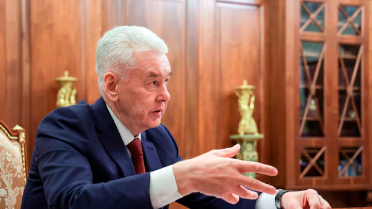 Moscow Mayor Sergei Sobyanin attends a meeting with Russian President Vladimir Putin at the Kremlin in Moscow, Russia May 5, 2025. - REUTERSPIX