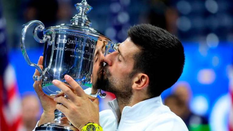 For representational purposes only - Serbia’s Novak Djokovic celebrates with the trophy after winning the US Open, Sept 10, 2023 - REUTERSPIX