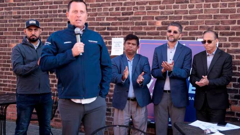 Richard Grenell, a top advisor to former U.S. President Donald Trump and former Acting Director of National Intelligence, speaks to the attendees of a Muslims and Bangladeshi Americans for Trump outreach event in Hamtramck - REUTERSpix