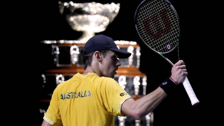 Tennis - Davis Cup - Finals - Finland v Australia - Palacio de deportes Martin Carpena, Malaga, Spain - November 24, 2023Australia's Alex de Minaur reacts during his match in the semi final against Finland's Emil Ruusuvuori - REUTERSPIX