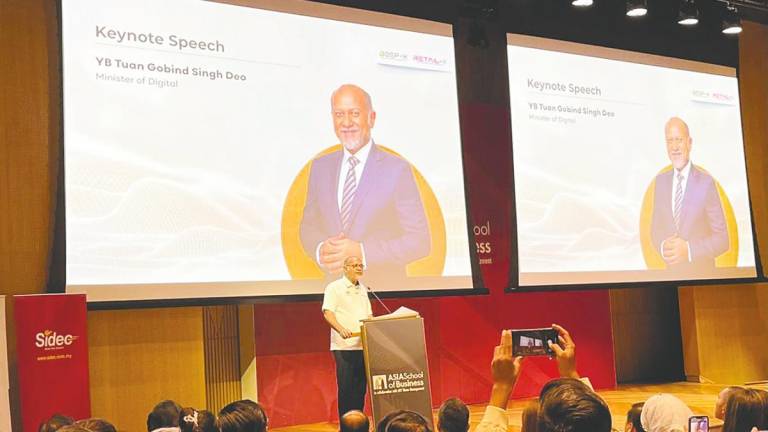 Gobind delivering his speech at the launch of Selangor Deep Tech Xccelerator and Selangor Retail Tech Xccelerator today.