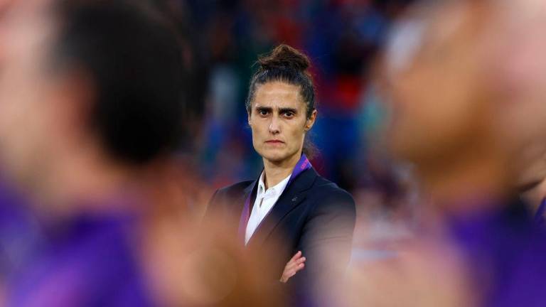 Spain coach Montserrat Tome looks dejected after the match- REUTERS
