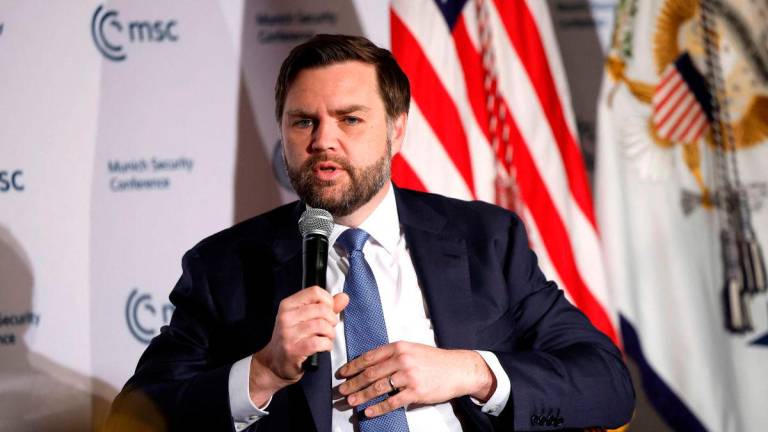 JD Vance delivers remarks to the Munich Leaders Meeting, hosted by the Munich Security Conference, at the Willard Hotel on May 07, 2025 in Washington, DC. AFPpix