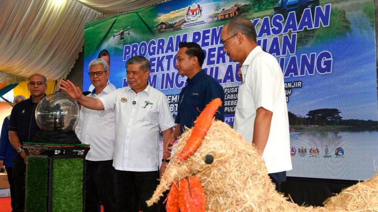 Menteri Pertanian dan Keterjaminan Makanan Datuk Seri Mohamad Sabu melancarkan Program Pemerkasaan Sektor Pertanian Kementerian Pertanian dan Keterjaminan Makanan Pusat Penempatan Banjir Kampung Labuh Banting hari ini- BERNAMA