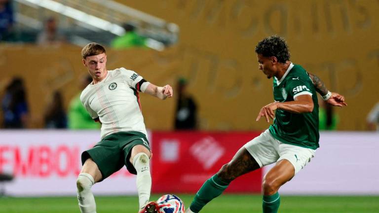 Chelsea’s Cole Palmer in action with Palmeiras’ Richard Rios - REUTERS