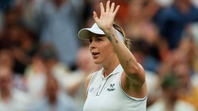 Russia’s Anastasia Pavlyuchenkova celebrates after winning her round of 16 match against Britain’s Sonay Kartal REUTERS