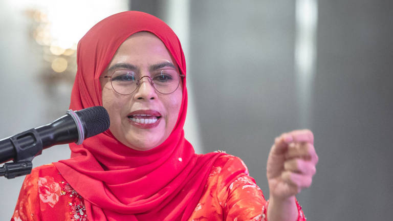 UMNO Women’s Chief, Datuk Seri Dr Noraini Ahmad, delivered a speech during the UMNO Taiping Division Delegates’ Meeting today. - BERNAMA