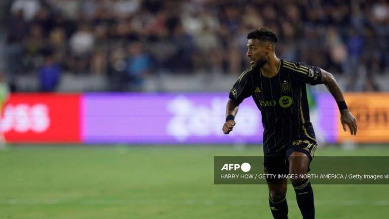 Denis Bouanga #99 of Los Angeles FC plays the ball during a 2-1 San Diego FC win at BMO Stadium on August 31, 2025 in Los Angeles, California. - Getty Images via AFP