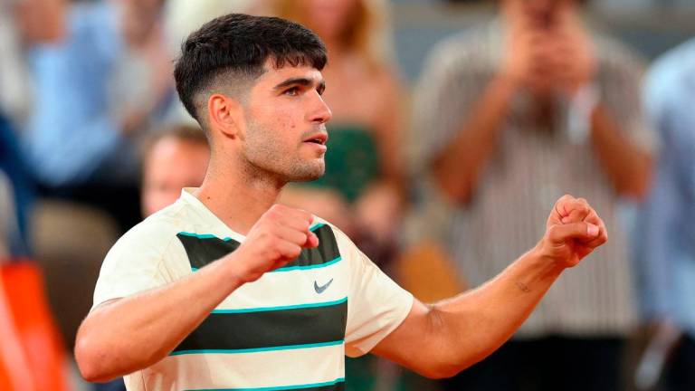 Spain’s Carlos Alcaraz celebrates after winning his third round match against Bosnia’s Damir Dzumhur REUTERSpix