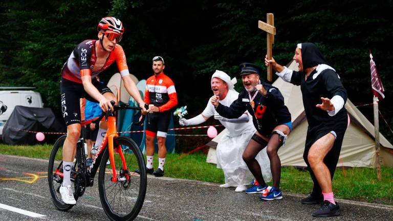 Ineos Grenadiers’ Thymen Arensman in action during stage 14 - REUTERS