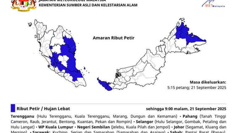 Gambar Kredit: MetMalaysia / Facebook