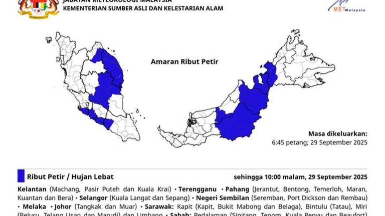 Gambar Kredit: Jabatan Meteorologi Malaysia / Facebook