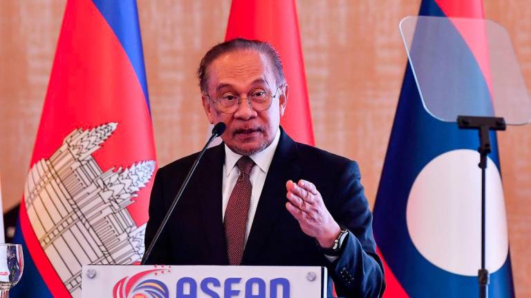 Prime Minister Datuk Seri Anwar Ibrahim addressing the officiating ceremony of the 19th ASEAN Ministerial Meeting on Transnational Crime (AMMTC) and Related Meetings - BERNAMAPIX
