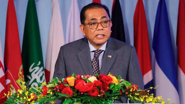 Malaysia’s Minister of Defense Mohamed Khaled Nordin speaks during Beijing Xiangshan Forum in Beijing, China September 18, 2025. - REUTERS