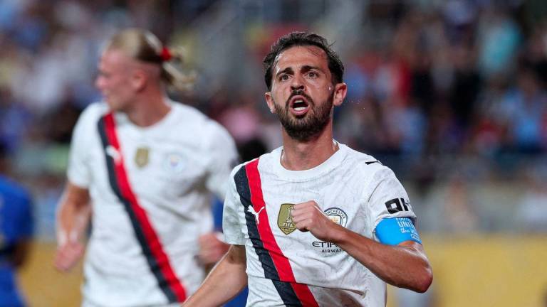 Football - FIFA Club World Cup - Round of 16 - Manchester City v Al Hilal - Camping World Stadium, Orlando, Florida, U.S. - June 30, 2025Manchester City's Bernardo Silva celebrates scoring their first goal - REUTERSPIX