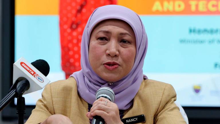 Women, Family and Community Development Minister Datuk Seri Nancy Shukri. - BERNAMApix