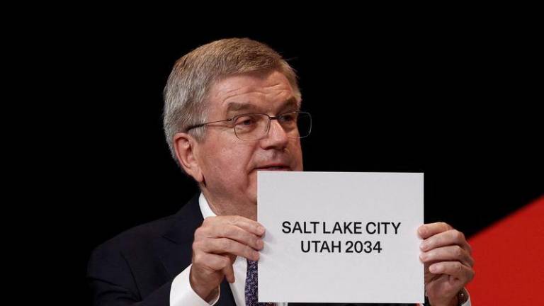 International Olympic Committee President Thomas Bach announces the Salt Lake City Utah as the location for the Winter Olympics 2034 during the IOC Session - REUTERSpix