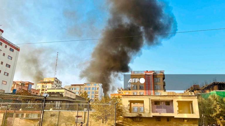 Smoke rises up from the site of explosions in Kabul on October 15, 2025, amid heavy border clashes between Afghanistan and Pakistan. - AFPpix