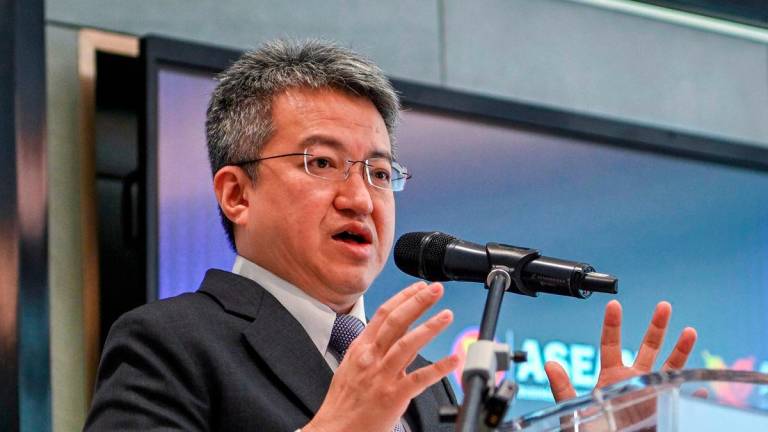 Deputy Minister of Investment, Trade and Industry Liew Chin Tong speaks at the establishment of the ASEAN Private Markets Council (APMC) at a hotel today. - BERNAMA