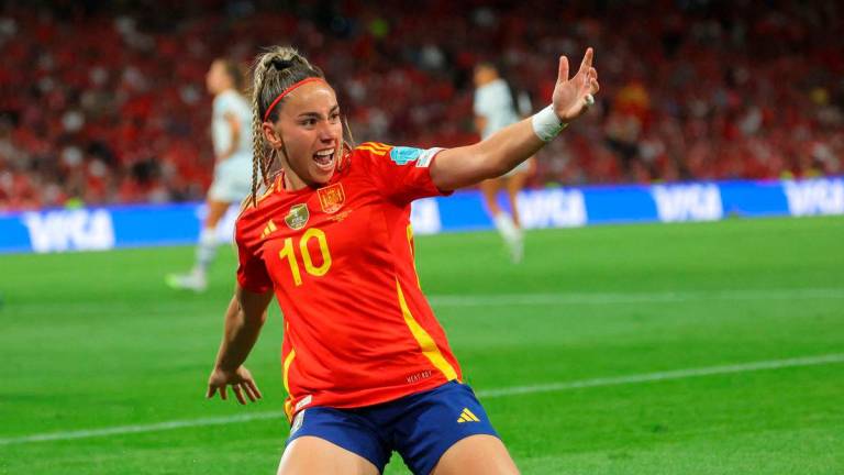Spain’s Athenea celebrates scoring their first goal REUTERS/Denis Balibouse TPX IMAGES OF THE DAY- REUTERS