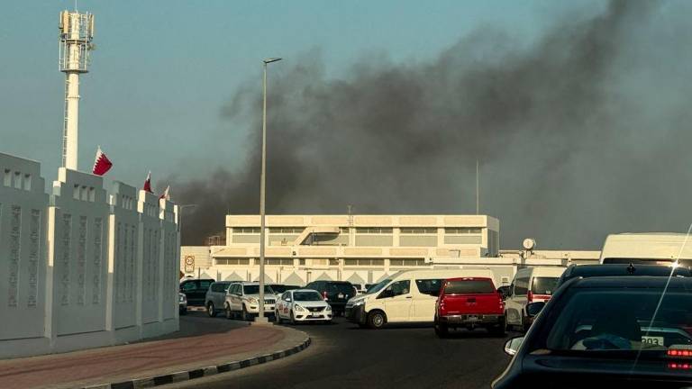 Smoke rises after several blasts were heard in Doha, Qatar, September 9, 2025. - REUTERSPIX