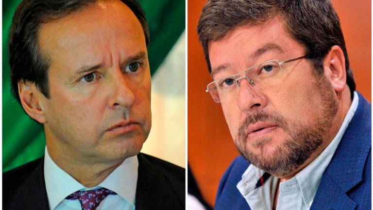 (FILES) (COMBO) This combination of file pictures created on July 24, 2025, shows Bolivian former president Jorge Quiroga (L) and Bolivian presidential candidate for the National Unity Front, Samuel Doria Medina. - Bernal and Aizar RALDES / AFP