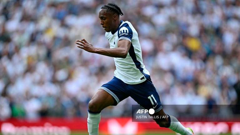 Tottenham Hotspur's French forward #11 Mathys Tel. - JUSTIN TALLIS / AFP