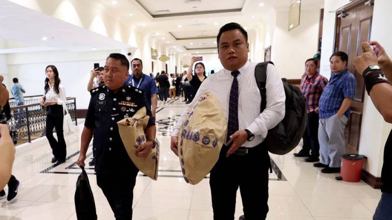 The mannequin used to simulate the condition of the late Zara Qairina Mahathir, who was said to have fallen from the third floor of a school dormitory building in Papar, was brought to the inquest proceedings at the Coroner’s Court here today. - BERNAMAPIX