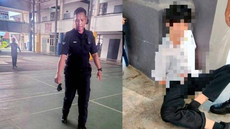 DEADLY ATTACK ... Police have recovered two sharp objects and arrested a 14-year-old boy in connection with the fatal stabbing of a Form Four female student at SMK Bandar Damansara (4) in Petaling Jaya yesterday morning. – SOCIAL MEDIA VIRAL PIC