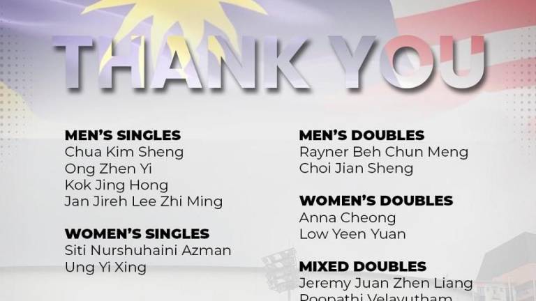 Credit - Badminton Association of Malaysia - BAM/FBPIX