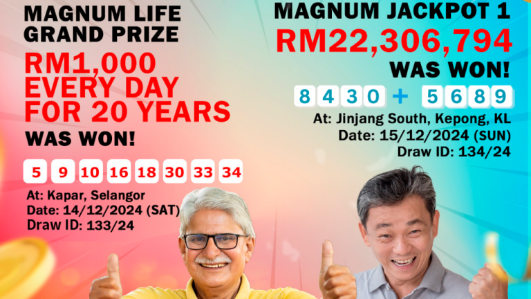 Magnum’s Lucky Pick tickets see two individuals strike over RM29 million in winnings