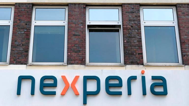 The logo of Dutch semiconductor company Nexperia is pictured, in Hamburg, Germany, June 27, 2024. - REUTERSPIX