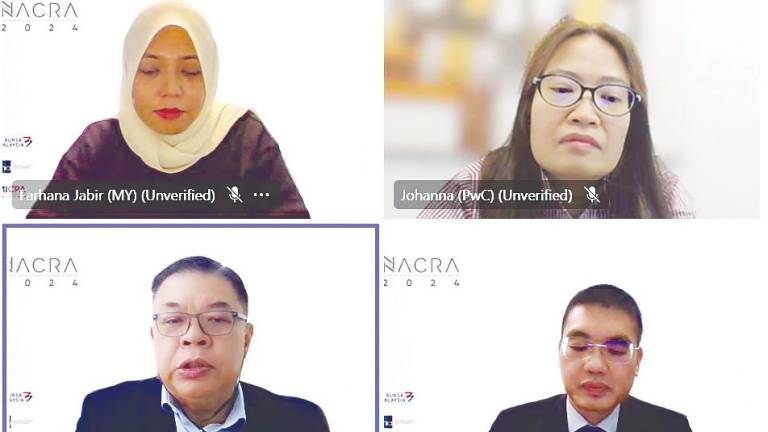 Clockwise from top left: Farhana, PwC director Johanna Sherene, Tang and BDO Malaysia partner Khoon Yeow Tan during the virtual launch of Nacra 2024.