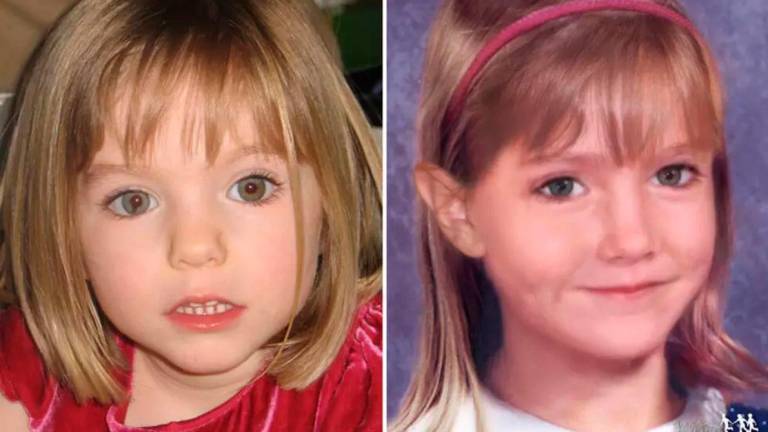 Maddie McCann at the age of three, on the left, and an ‘age progression’ image of what she may have looked like at age six, released in 2009 © / AFP/File
