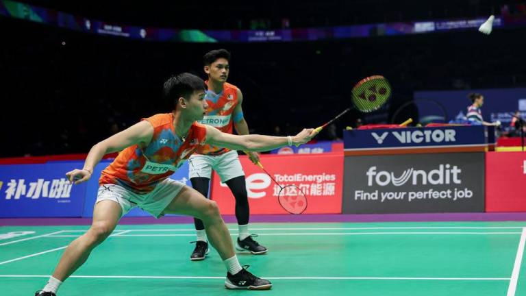 Male doubles badminton players Choong Hon Jian and Muhammad Haikal - BERNAMAPIX
