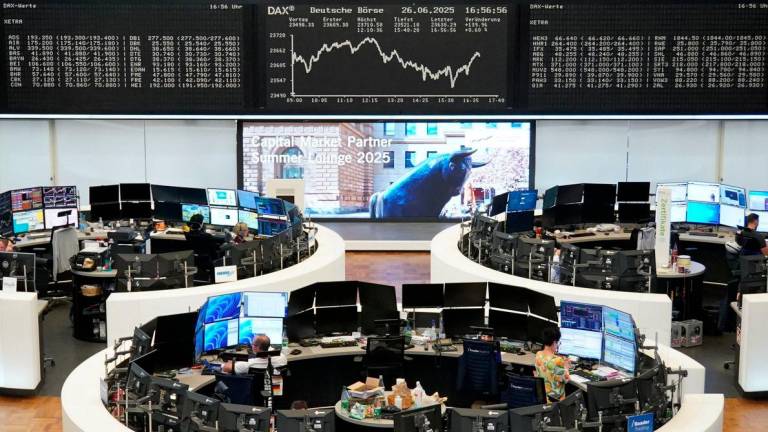 The German DAX share price index graph is displayed at the stock exchange in Frankfurt, Germany, June 26, 2025. - REUTERSPIX