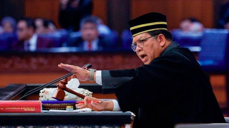 Speaker Tan Sri Johari Abdul invoked Standing Order 44(2) after reviewing video and audio recordings of the incident. - BERNAMA