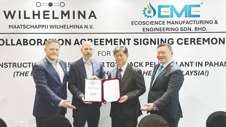 From left: Wilhelmina co-founder and COO David Hiel, van Doorn, Wong and Ecoscience chairman Datuk Tan Yee Boon at the signing ceremony.