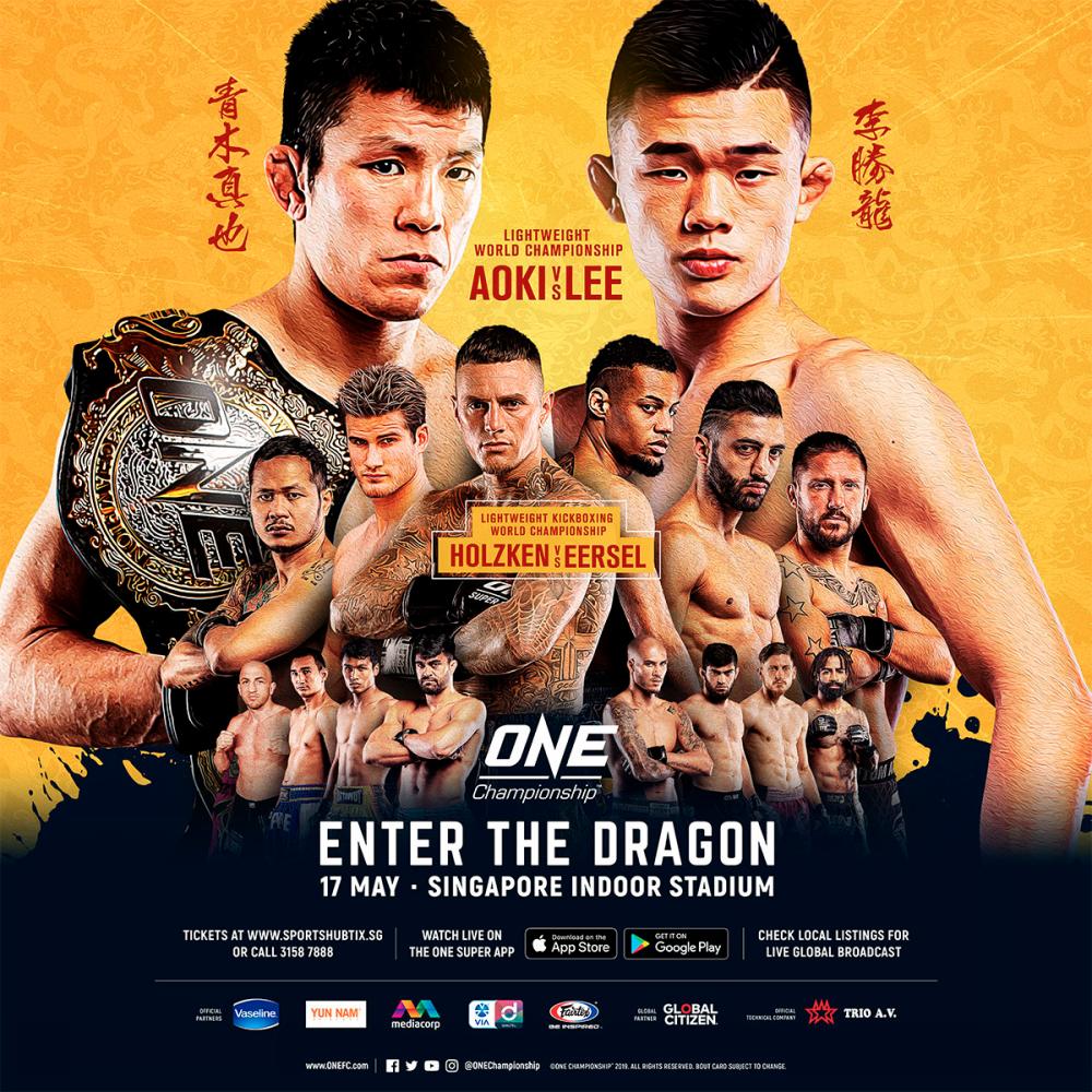 Additional bouts announced for ONE: ENTER THE DRAGON in Singapore on May 17