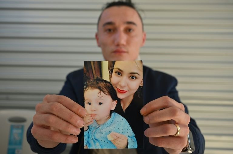 Sadam Abdusalam has been campaigning for months so his Uighur wife and their son can come to Australia. — AFP