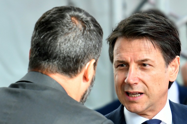 Italy’s Prime Minister Giuseppe Conte (R) is expected to resign after far-right Interior Minister Matteo Salvini pulled the plug on a dysfunctional coalition. — AFP