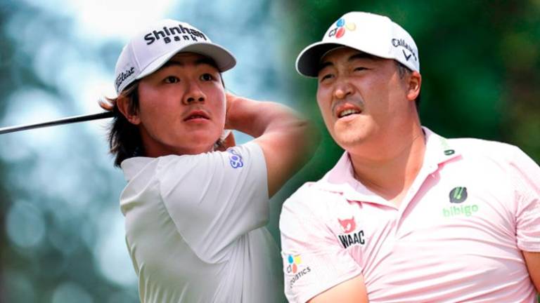 Korean golfers S.H. Kim (left) and K.H. Lee. – PGA TOUR