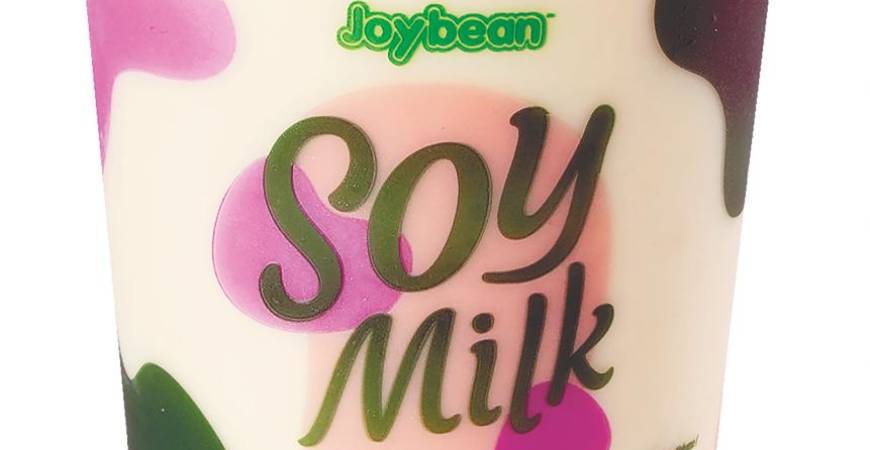 Fresh soy milk made from 100% non-GMO Canadian soybeans.