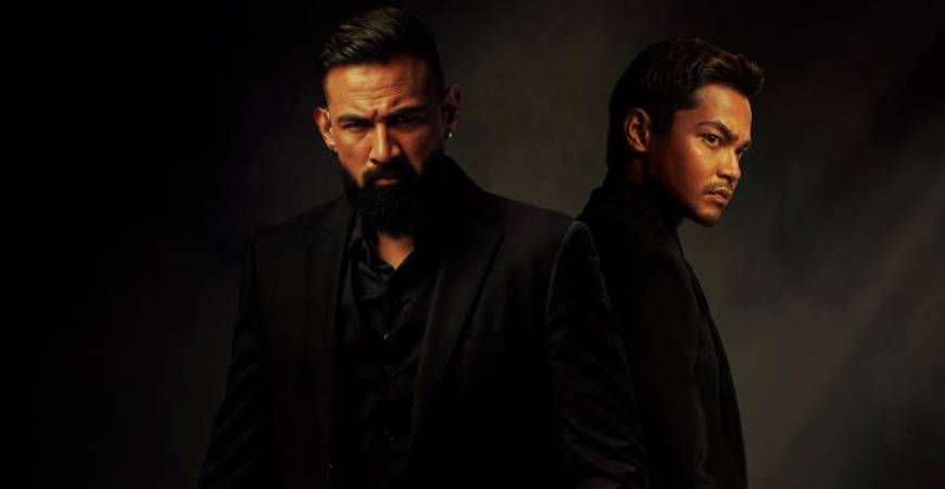 Syafiq (right) and Sharnaaz face off in a high-stakes battle of loyalty and betrayal in Malaysia’s biggest action film of the year – Blood Brothers.