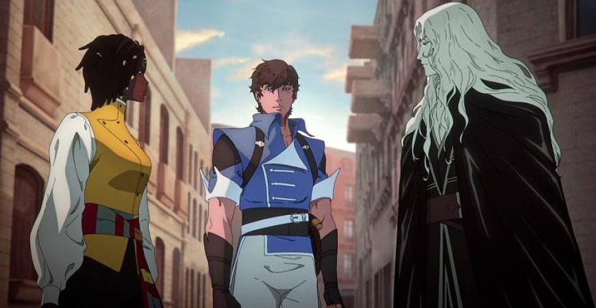 (From left) Annette, Belmont and Alucard fight to liberate France and Europe from vampires.