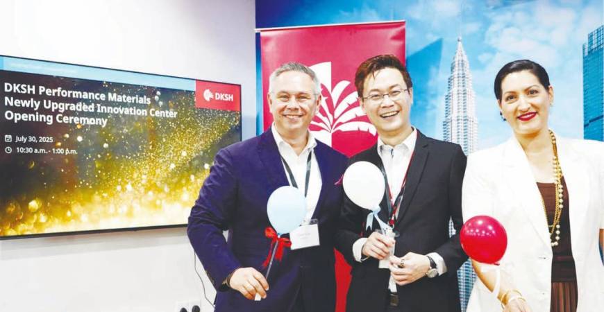 From left: Saez, Kok Wei and Delac at the launch of the upgraded innovation centre.