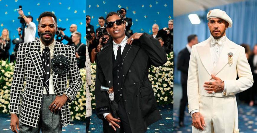 (From left) Domingo, A$ap Rocky and Hamilton are the co-chairs of the 2025 Met, alongside Williams and Vogue editor-in-chief Anna Wintour. – ALL PICS FROM AFP